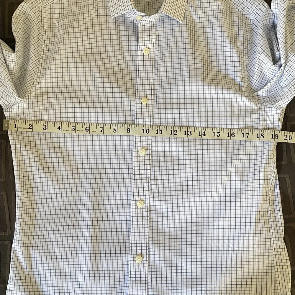 J. Crew Men's WhiteBlue Tat Slim Wrinkle Free Button Down Dress Shirt Size Small